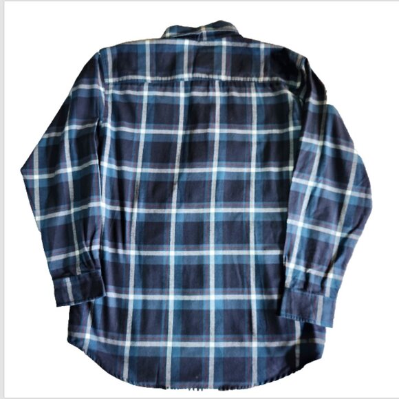 Hobbs Creek Shirt Mens LG Flannel Button Down Long Sleeve 100% Cotton Blue Plaid - Picture 4 of 9